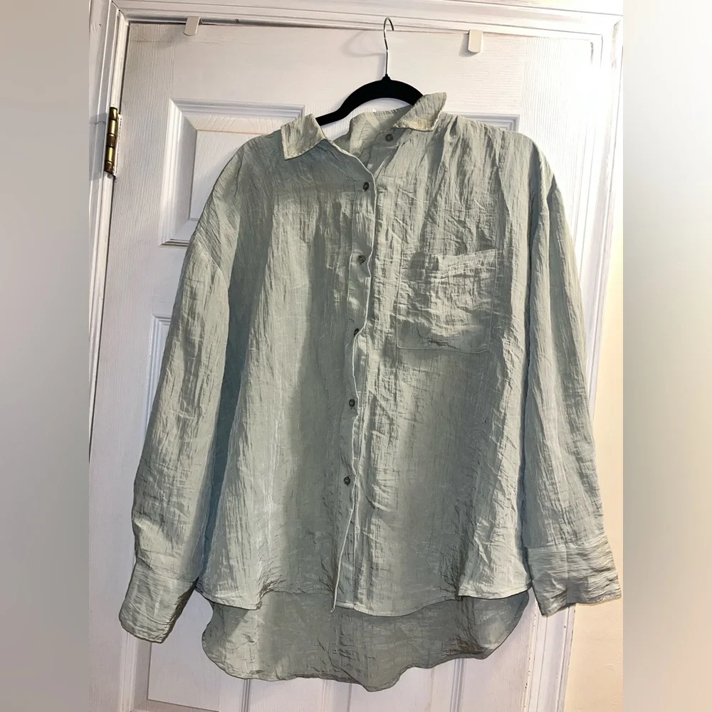 House of‎ Harlow 1960 Green Button Up Women's Top Size L NWT